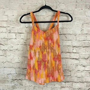 Marmot Women's Small Camille Tank Top Orange Emberglow Leaf Workout Stretch Sm S